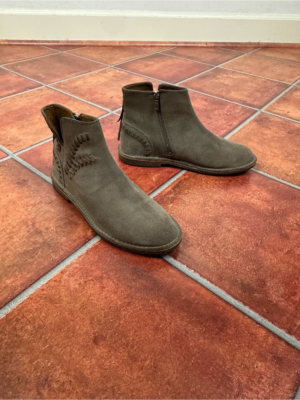 Frye Sierra Whipstitch Bootie in Suede Leather